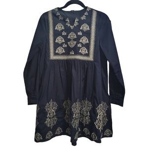 ‎Embroidered navy dress size 4